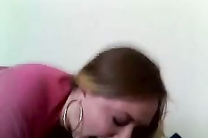 My breasty blonde honey works on my BBC with her throat and hands