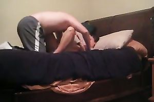 Stunning beauty sucks my schlong and rides it in my sofa