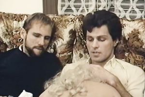 Cock hungry blondie loved to engulf 2 big rods at the same time