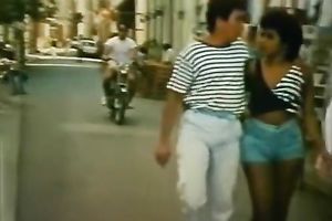 Playful and restless playgirl riding on her paramour on the beach