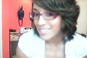 Curvaceous dark brown student playgirl gives me disrobe dance on web camera