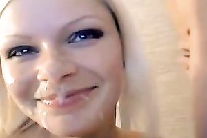 Blue eyed marvelous golden-haired haired hottie provided her own BF with a wonderful BJ