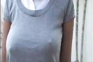 My shy breasty Asian cheating wife lets me play with her large round juggs