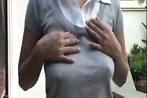 My shy breasty Asian cheating wife lets me play with her large round juggs