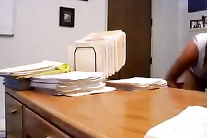 Slutty office housewife undressed her gazoo whilst being drilled missionary on the table