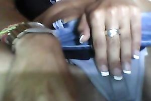 My enchanting all natural GF strips and tickles her own vagina for me