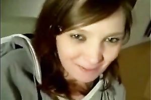 Brown haired usual looking bitch was engulfing my friend's jock