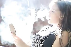 My nasty girlfriend looks hawt smokin' a cigarette
