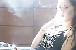 My nasty girlfriend looks hawt smokin' a cigarette