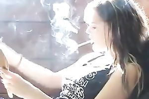 My nasty girlfriend looks hawt smokin' a cigarette