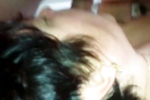 Short haired brunette hair fatso didn't mind engulfing my buddy's overweight meaty wang