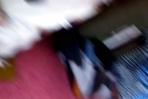 Short haired brunette hair fatso didn't mind engulfing my buddy's overweight meaty wang