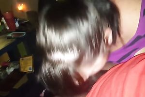 Mature brunette hair pale wife gave my dark ally a terrific evening fellatio