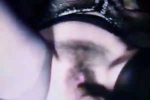 Slutty golden-haired horny white wife implores me to finger fuck her bushy cunt