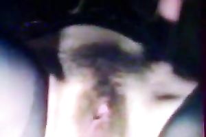 Slutty golden-haired horny white wife implores me to finger fuck her bushy cunt