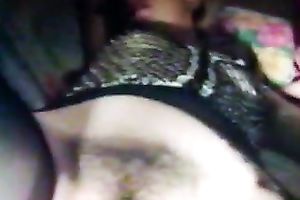 Slutty golden-haired horny white wife implores me to finger fuck her bushy cunt