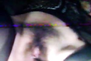 Slutty golden-haired horny white wife implores me to finger fuck her bushy cunt