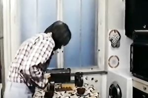 Adorable blond shows her paramour more than just her big billibongs