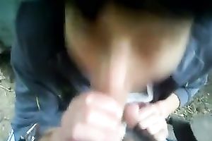 Nasty dilettante wench engulfing my penis deepthroat