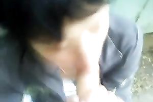 Nasty dilettante wench engulfing my penis deepthroat