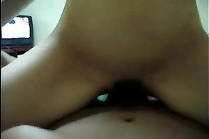 Asian GF sucks and rides my shaft and lets me cum in her bushy vag