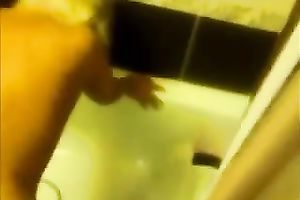 Amazing rear banging in the baths with a short-haired golden-haired