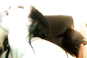 Filthy dark haired slutty wife riding my dick in reverse cowgirl position