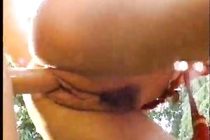 Majestic redhead milf gives head to a older stud in the garden