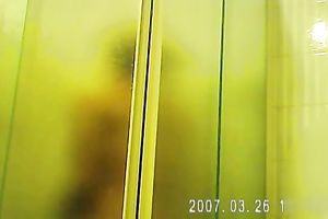 Torrid spy web camera clip of non-professional bulky lusty housewife taking a shower