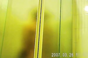 Torrid spy web camera clip of non-professional bulky lusty housewife taking a shower