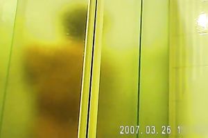 Torrid spy web camera clip of non-professional bulky lusty housewife taking a shower