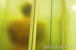 Torrid spy web camera clip of non-professional bulky lusty housewife taking a shower