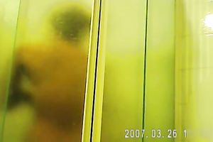 Torrid spy web camera clip of non-professional bulky lusty housewife taking a shower