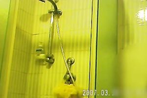 Torrid spy web camera clip of non-professional bulky lusty housewife taking a shower