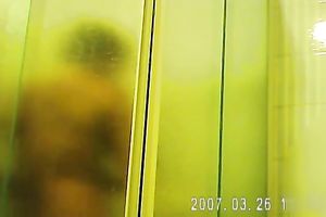 Torrid spy web camera clip of non-professional bulky lusty housewife taking a shower