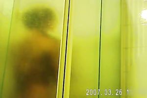 Torrid spy web camera clip of non-professional bulky lusty housewife taking a shower