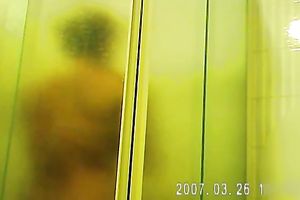 Torrid spy web camera clip of non-professional bulky lusty housewife taking a shower