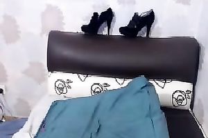 Frisky brunette hair youthful doxy on livecam takes off her brassiere