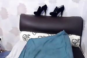 Frisky brunette hair youthful doxy on livecam takes off her brassiere