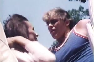 Blonde classic white milf feeding on a weenie of her ally