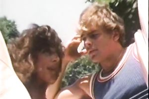 Blonde classic white milf feeding on a weenie of her ally