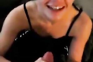 Black haired incredibly hungry for ball cream nympho gives a great oral-sex