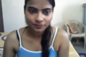 Kinky dilettante slender Hindu babe stripteases and flashes milk cans on cam