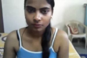 Kinky dilettante slender Hindu babe stripteases and flashes milk cans on cam