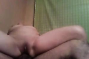 My BBC slut likes to receive her cunt screwed lying on me