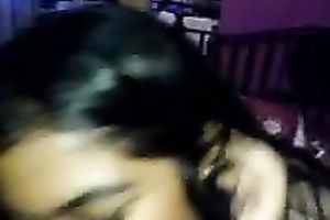 Voracious dark skin weenie paramour gives me head in her impure bedroom