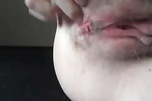 Lovely girlfriend ravishing juicy punani with sex toy and finger