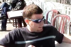 Naughty blond wearing hawt white underware and nylons gives her head