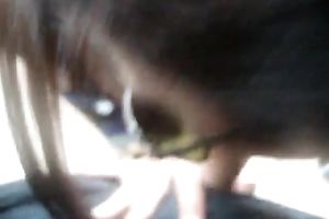 Dark haired hooker in sunglasses sucked my buddy's ramrod properly