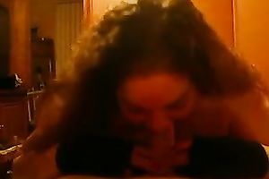 Curly glad dark brown girlfriend of mine gives me priceless oral stimulation